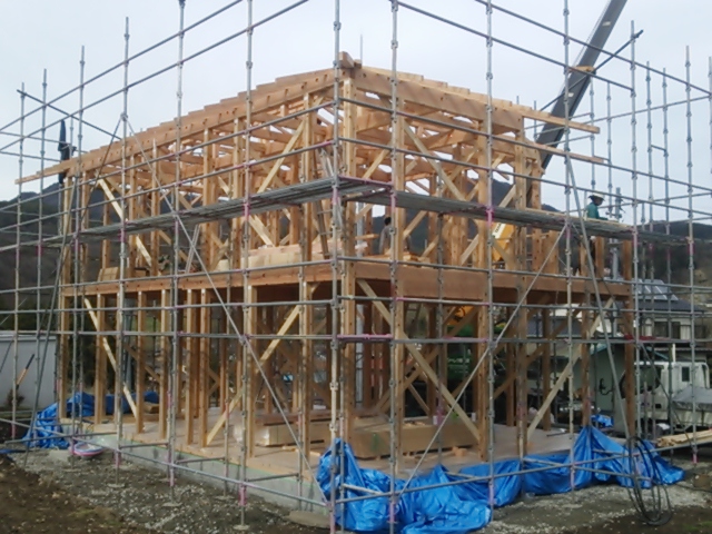 新築住宅上棟しました～松本市四賀の現場