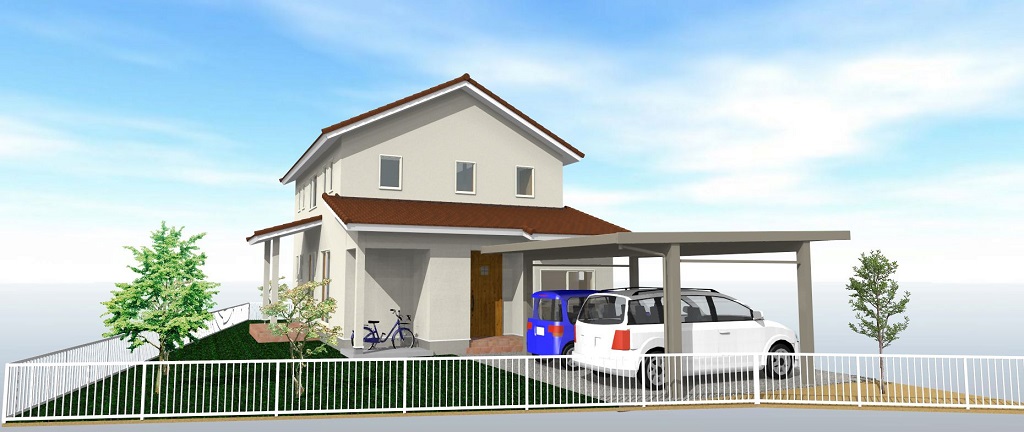 安曇野市豊科にて南欧風のカワイイ新築住宅が着工しました