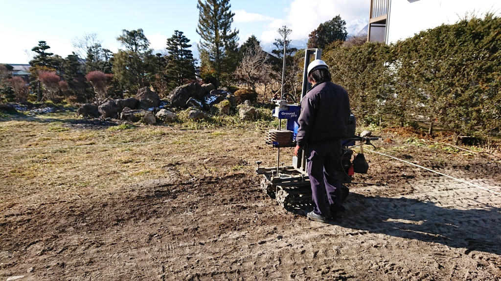 大町市大町の新築住宅で地盤調査を行いました