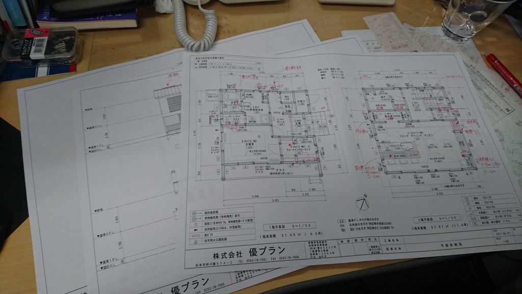 茅野市の新築住宅　施工図面のチェック