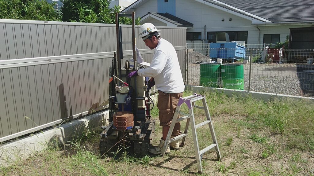 松本市筑摩で新築のお客様の地盤調査に立ち会ってきました