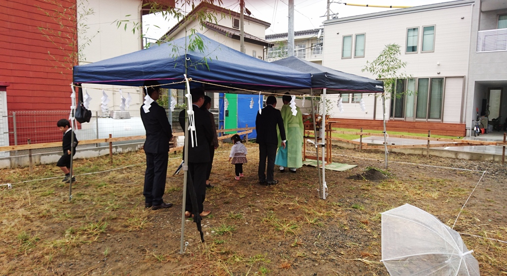 松本市筑摩にて新築のお客様の地鎮祭